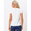 Allegra K Women's Work Office Elegant Split V Neck Cap Sleeve Tops - 3 of 4