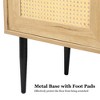 Wooden TV Stand for TVs up to 65 Inches,with 2 Rattan Decorated Doors and 2 Open Shelves,Living Room TV Console Table - 3 of 4