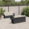 vidaXL 7 Piece Patio Sofa Set with Cushions - Black and Cream - 2 of 4