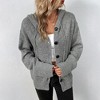 BLUEMING Womens Cardigans Open Front V Neck Button Down Hooded Sweaters Long Sleeve  Casual Hollow Out Knit Tops - 4 of 4