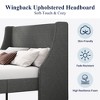 Allewie Bed Frame, Platform Bed Frame with Upholstered Headboard, Modern Deluxe Wingback, Wood Slat Support, Mattress Foundation - 3 of 4