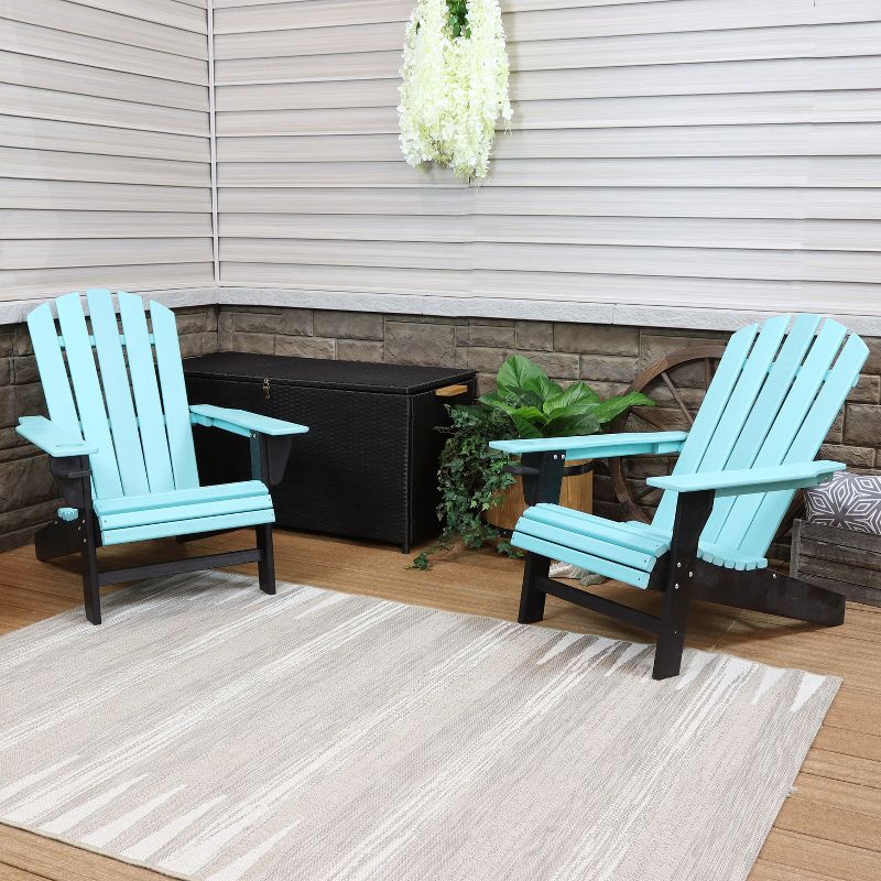 Sunnydaze Plastic All-Weather Heavy-Duty Outdoor Adirondack Chair with Drink Holder, 2 of 11