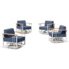Belord Swivel Outdoor Chairs Set of 4 with 6" Thick Seat Cushion, Metal Outdoor Swivel Glider Chairs with Faux-Wood Armrest and Comfort Foam Cushion - 4 of 4