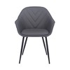 Clover Faux Leather Metal Dining Room Chair Gray - Armen Living - 2 of 4