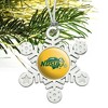 North Dakota State Bison Logo Secondary Metal Snowflake Christmas Tree Holiday Ornament - 2 of 3