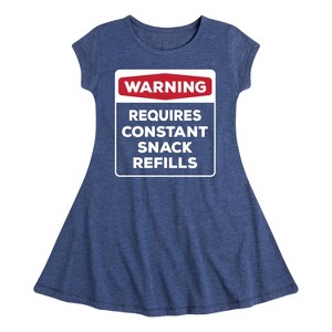 Girls' - Instant Message - Warning Fit & Flair Cap Sleeve Graphic Dress - 1 of 4
