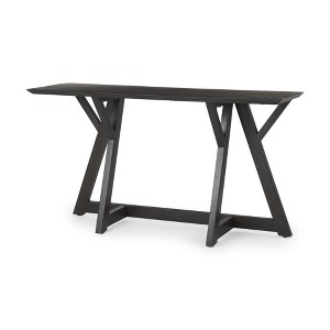 HomeRoots 54" Brown Solid Wood Trestle Console Table - 1 of 4