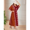 LA LEELA Women's Summer Holiday Beach Casual Dailywear Relaxed Fit Caftan House Sleep Shirt Loungewear Dashiki Dresses for Women 2X-3X Orange, Sun - 4 of 4