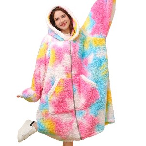 Inhand Wearable Blanket Hoodie for Adult Flannel Oversized Hoodie Sweatshirt Blanket with Pockets Birthday Gifts for Women - 1 of 4