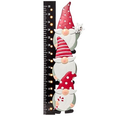 The Lakeside Collection Lighted Christmas Gnome Snow Gauge