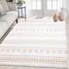 Washable Boho Geometric Rug Non Slip Low Pile Rug Soft Throw Floor Cover Foldable Indoor Carpet for Living Room Bedroom Playroom Nursery - 2 of 4