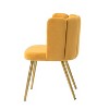 Set of 2 Barbara Contemparary Velvet Vanity Stool For Makeup Room, Moden Accent Side Chairs For Living Room With Shell Back And Golden Metal Legs| ARTFUL LIVING DESIGN - 4 of 4