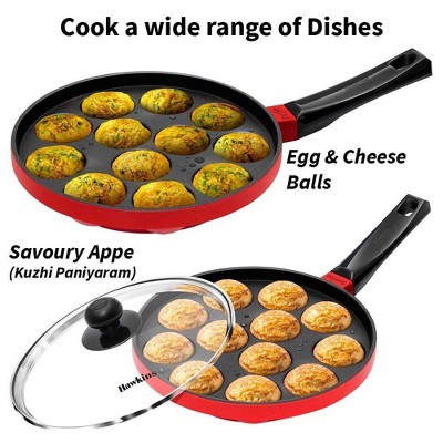 Hawkins Red Aluminum Nonstick Appe Pan with Glass Lid