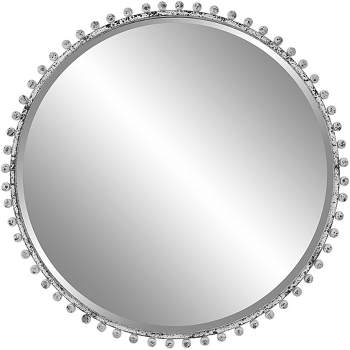 Round Adjustable Wall Mirror - Iron Accents