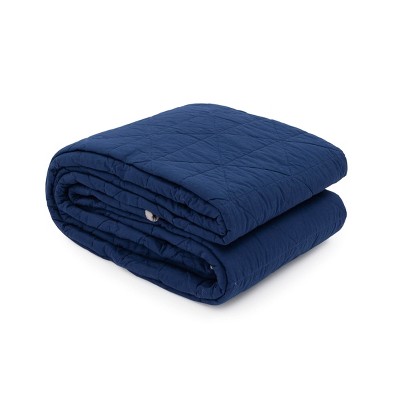Navy and Gray Reversible Full Cotton Quilt