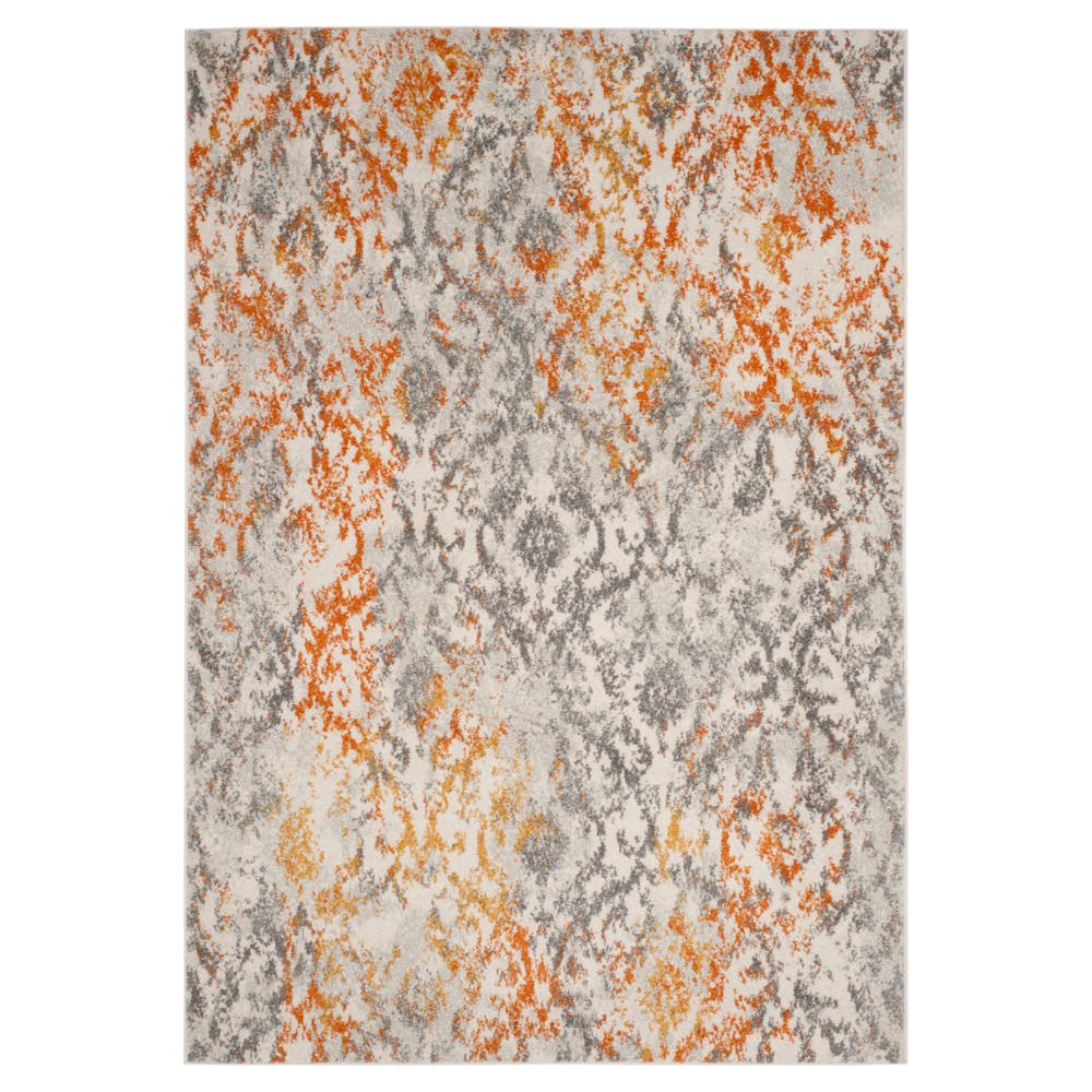 Cream/Orange Abstract Loomed Area Rug - (5'1inx7'6in) - Safavieh