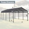 Heavy-Duty Metal Carport,Galvanized Steel Roof & Frame,All-Weather Outdoor Car Shelter-Maison Boucle - 3 of 4