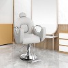 Reclining Salon Barber Chair, 360 Swivel Styling Braiding Hairdresser Chair Hair Salon Chair with Heavy Duty Hydraulic Pump - 2 of 4