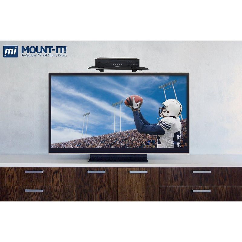 Mount-It TV Wall Mount Shelf Bracket Under TV for Cable Box, DVD Player, Stereo AV Components Shelf, Black, 3 of 9