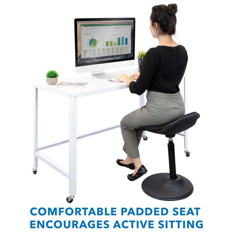 Mount-It! Ergonomic Sit Stand Stool, Leaning Chair for Standing Desk, Height Adjustable Up to 34. 6", 4 of 9