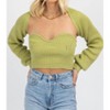 Women's TUBE TOP AND BOLERO SWEATER SET - Blue Blush - 3 of 4