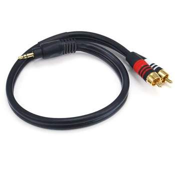 Monoprice Audio Cable - 1.5 Feet - Black | Premium Stereo Male to 2RCA Male 22AWG, Gold Plated