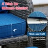 5 Pieces Patio Furniture Set, Wicker Patio Conversation Set with Ottomans & Coffee Table, Outdoor Bistro Set for Backyard Balcony Poolside Garden - 4 of 4