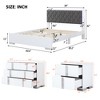 4-Piece Bedroom Sets, Queen Size Upholstered Bed with LED Lights, Mirrored Nightstands and Dresser 4W - ModernLuxe - 3 of 4
