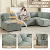 MOONMISS Modular 6- Seat  Sectional Sofa U Shaped Modular Couch with Reversible Chaise Modular Sofa Sectional Couch for Living Room - 3 of 4
