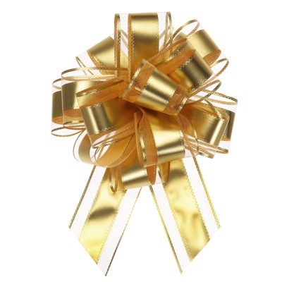 Unique Bargains Large Pull Bow Metallic Gift Wrapping Ribbon for Wedding 12 Pcs