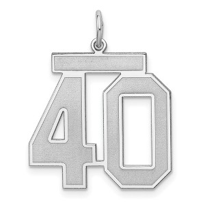 Black Bow Jewelry Sterling Silver, Jersey Collection, Large Number 40 Pendant - 1 of 4