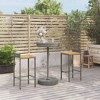 vidaXL Patio Bar Set Kitchen Bar Table Set Poly Rattan and Solid Wood Acacia - Gray 2 Items - 2 of 4