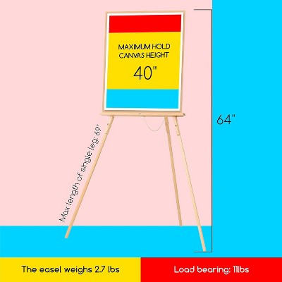 MEEDEN Wedding Easel for Display, Wooden Easel Stand for Wedding Sign, Lightweight Tripod for Posters, Pictures, Painting