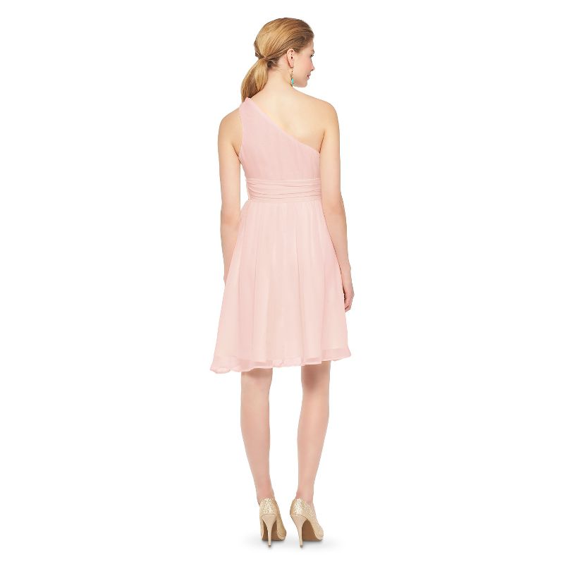 Women's One Shoulder Chiffon Bridesmaid Dress Porcelain Pink 2 - TEVOLIO&#153, 2 of 5