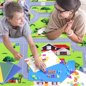 Kids City Road Play Rug, Educational Town Traffic Carpet, Soft Non-Slip Mat for Children’s Bedroom Playroom Toddler Learning - 1 of 3