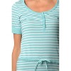 Casual Nights Women's Short Sleeve Striped Henley Nightie Shirt - 4 of 4