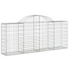 vidaXL Galvanized Iron Arched Gabion Basket, Decorative and Sound-Insulating Garden Barrier with Durable Construction and Wide Application, Silver - 2 of 4