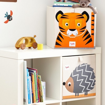 Hedgehog Gray and Beige Foldable Fabric Storage Cube