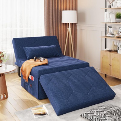 4 in 1 Sleeper Chair, Convertible Sleeper Sofa with Ottoman, Adjustable Backrest