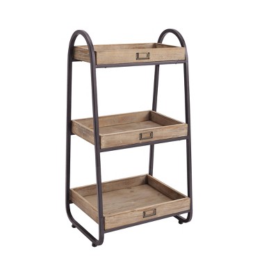 32.5" Three Tiered Stand Brown - Linon