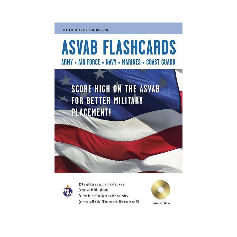 ASVAB Flashcard Book - (Military (ASVAB) Test Preparation) by  Editors of Rea & Lisa Drucker (Paperback), 1 of 2