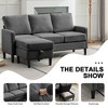 HYLEORY L-Shaped Convertible Sectional Sofa Couch 3 Seater with Linen Fabric, Complete with Ottoman, for Living Room, Apartment and Office - 4 of 4