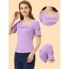 INSPIRE CHIC Women's Lace Trim Square Neck Puff Sleeve Blouse - 2 of 4