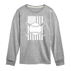 Boys' - Instant Message - Baseball Flag Long Sleeve Graphic T-Shirt - 1 of 4