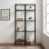 Crosley 73" 2pc Aimee Narrow Etagere Set Oil Rubbed Bronze: Tempered Glass Shelves, Steel Frame, Fixed Storage - 3 of 4