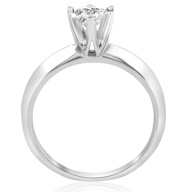 Pompeii3 1/2ct Diamond Solitaire Engagement Ring 14K White Gold, 3 of 6
