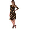Rekucci Women's Slimming 3/4 Sleeve Fit and Flare Crossover Tummy Control Dress - 3 of 4