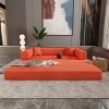 Modular Corduroy Folding Floor Sofa Bed with Soft Cushions, Convertible Sleeper Sofa for Small Spaces, Living Room or Bedroom – The Pop Home - 2 of 4