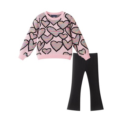 Andy & Evan  Toddler  All-Over Heart Sweater w/Legging Set