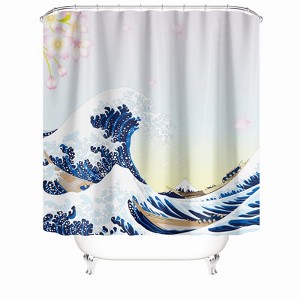 Waves Of The Sea Shower Curtains for Bathroom Waterproof Fabric Bath Curtain Durable Soft Stylish Bathroom Decor 72x72 Inch - 1 of 1